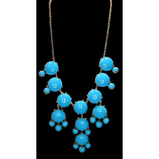 Y2K Bubble Statement Bib Necklace Blue Club Kid Jewelry