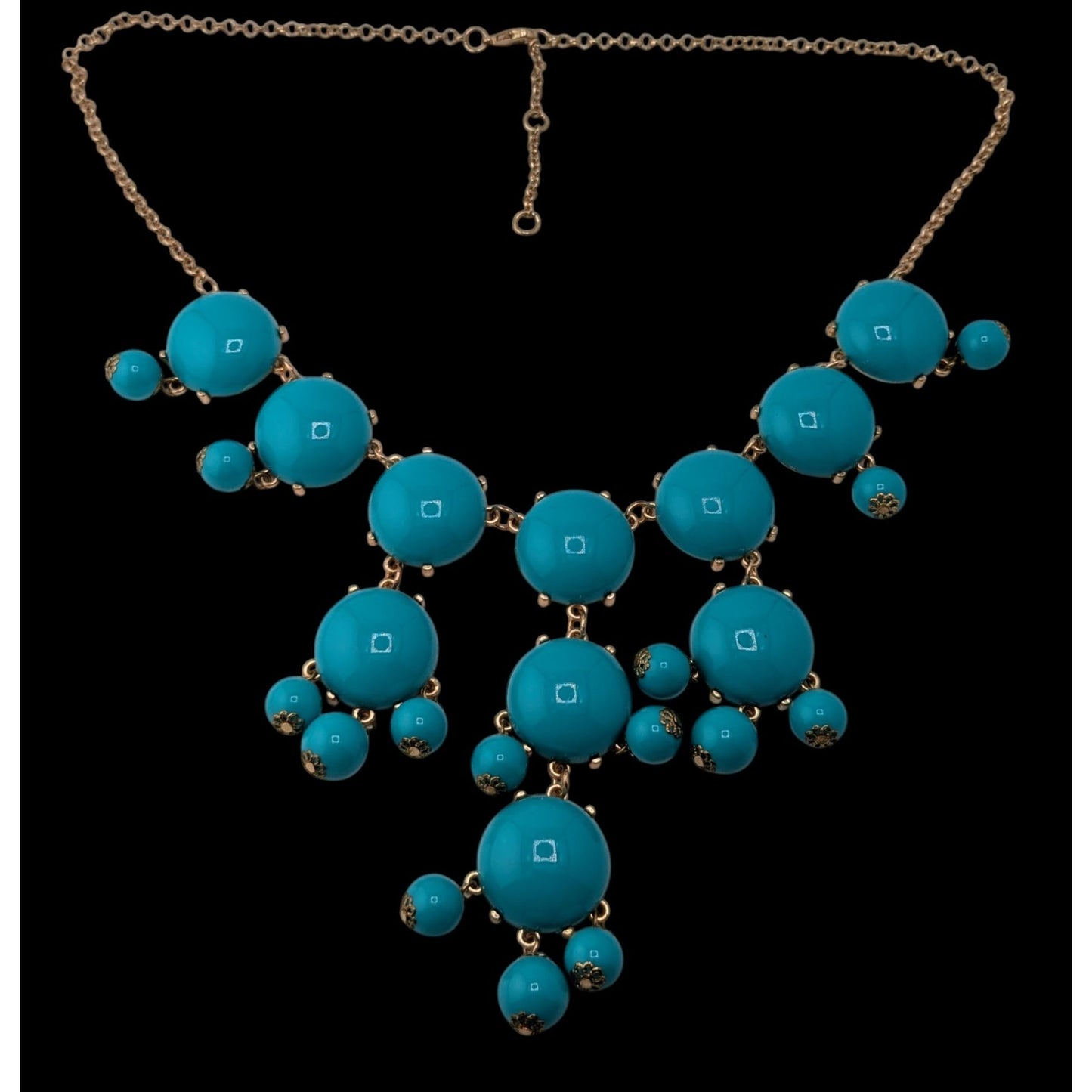 Y2K Bubble Statement Bib Necklace Blue Club Kid Jewelry