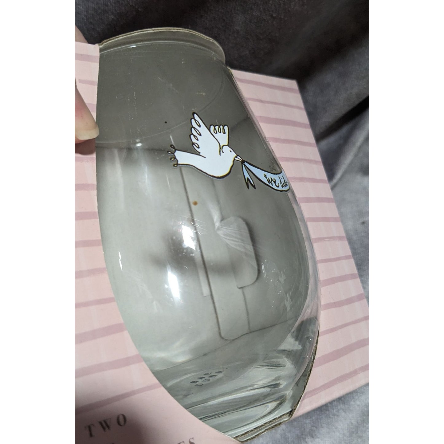 Rae Dunn We Did Wedding Stemless Wine Glasses