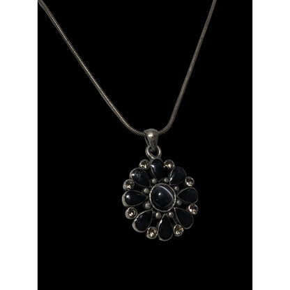 Gothic Floral Cateye Gem Pendant Necklace