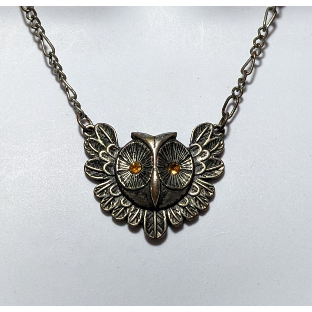 Steampunk Golden Eye Owl Necklace