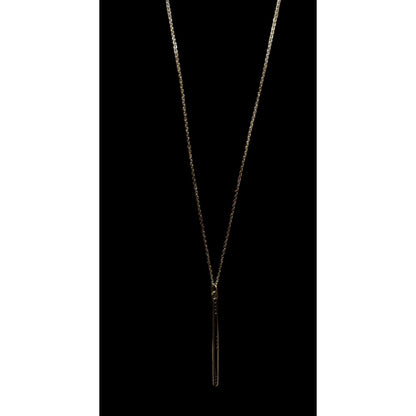 Minimalist Golden Etched Pillar Necklace