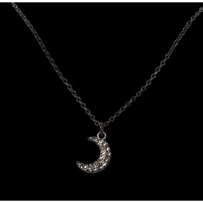 Minimalist Rhinestone Crescent Moon Necklace