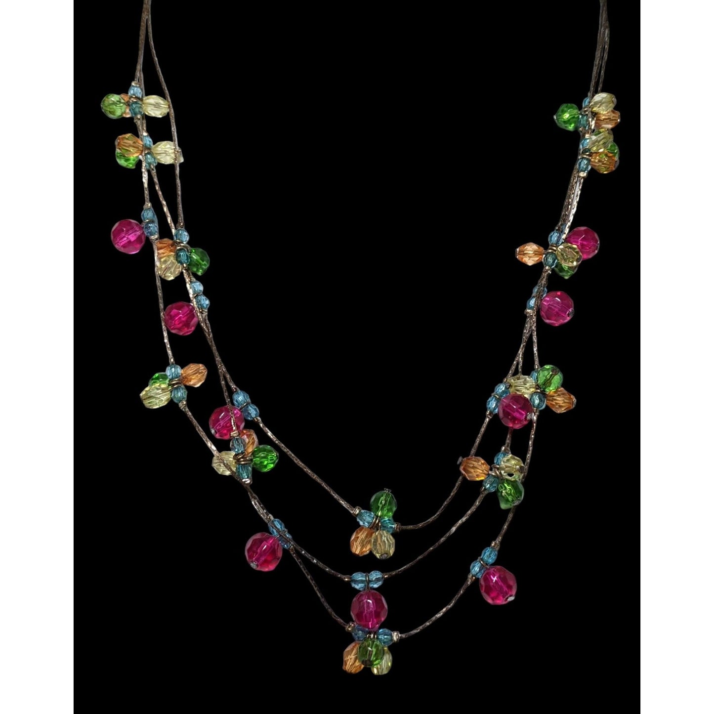 Rainbow Multilayer Gem Necklace