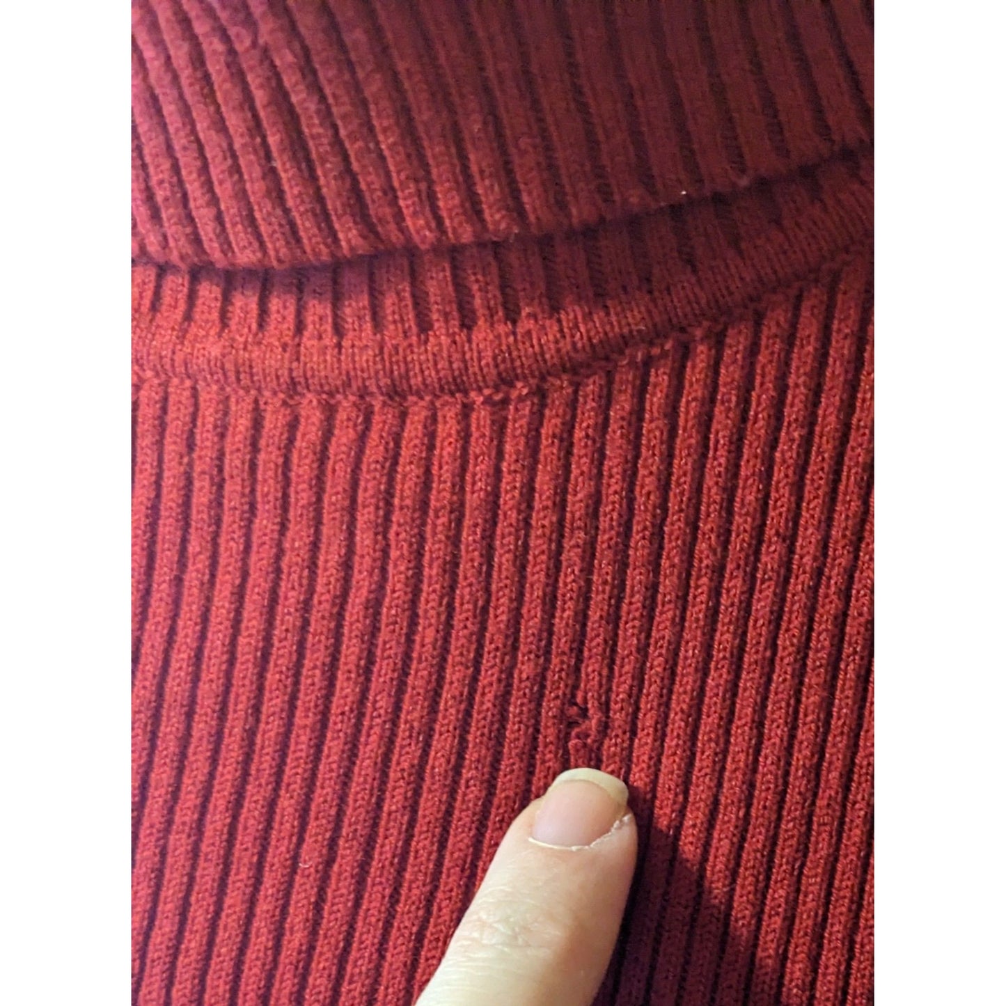 INC Red Ribbed Turtleneck