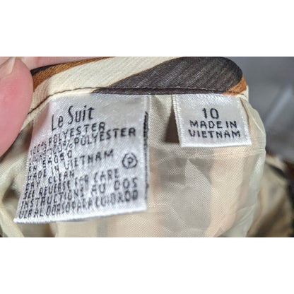 Vintage Le Suit Brown Zebra Stripe Midi Skirt