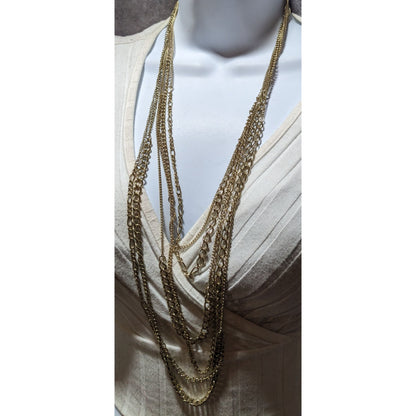 Y2K Glam Multilayer Gold Chain Necklace