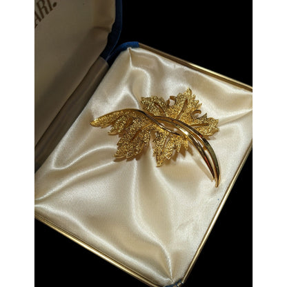Vintage Jewels By Trifari Gold Leaf Brooch