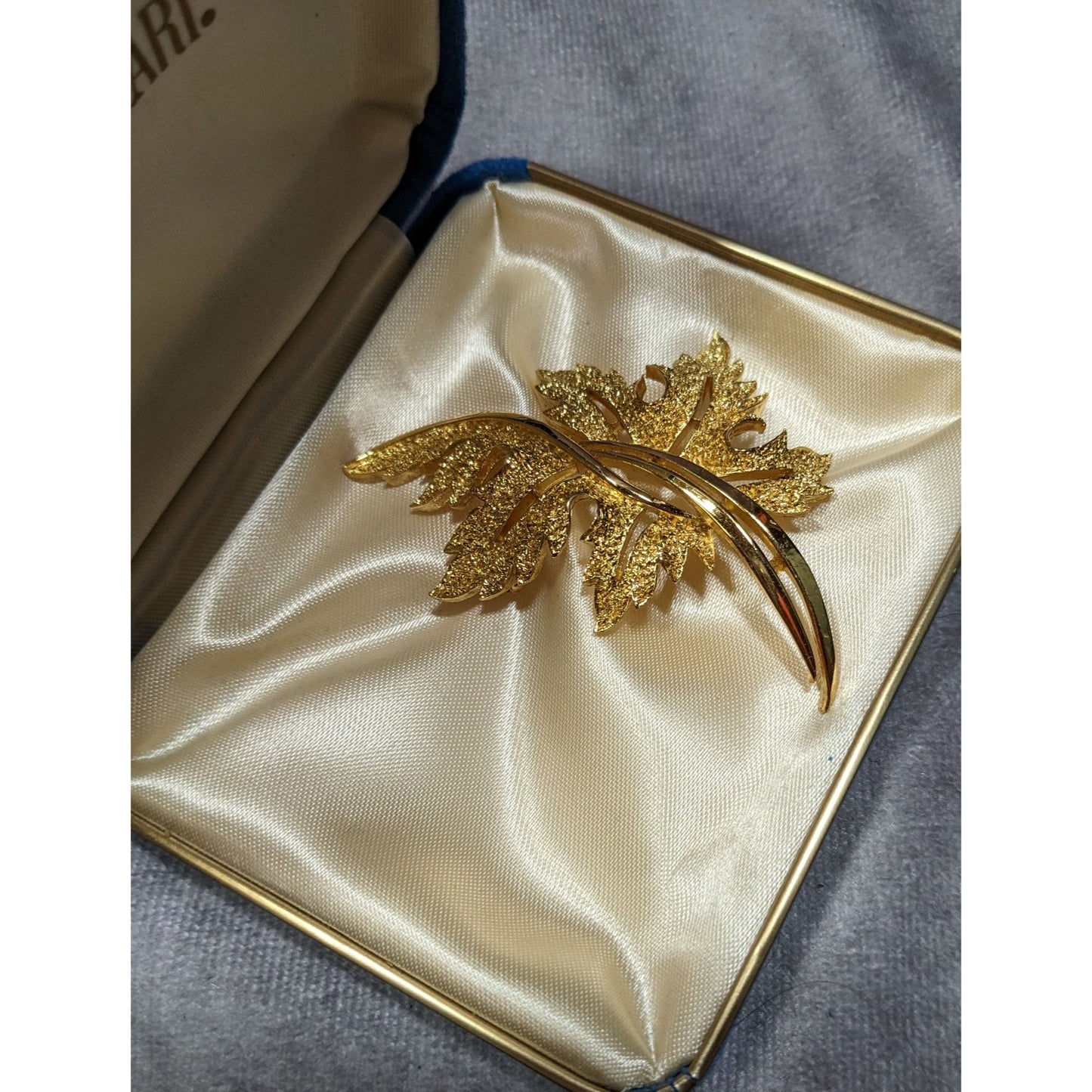 Vintage Jewels By Trifari Gold Leaf Brooch