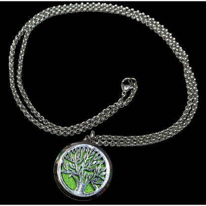 Nature Inspired Aromatherapy Pendant Necklace With Tree Detail