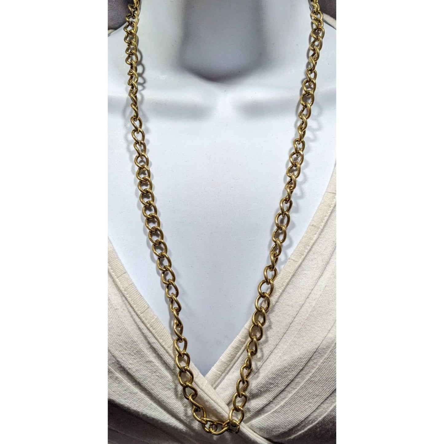 Vintage Classic Casual Gold Tone Chain Necklace