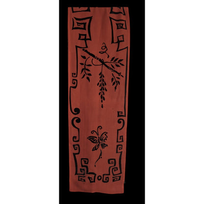 Vintage 90s Gothic Burnt Velvet Scarf With Intricate Butterfly & Phoenix Design 70x10 Inches