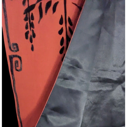 Vintage 90s Gothic Burnt Velvet Scarf With Intricate Butterfly & Phoenix Design 70x10 Inches