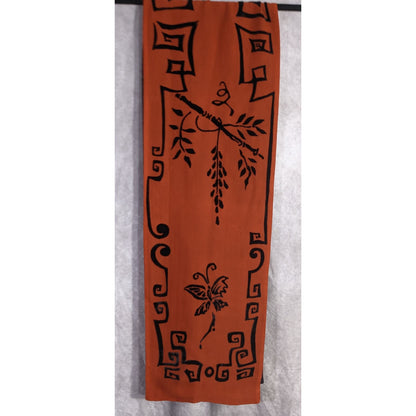 Vintage 90s Gothic Burnt Velvet Scarf With Intricate Butterfly & Phoenix Design 70x10 Inches