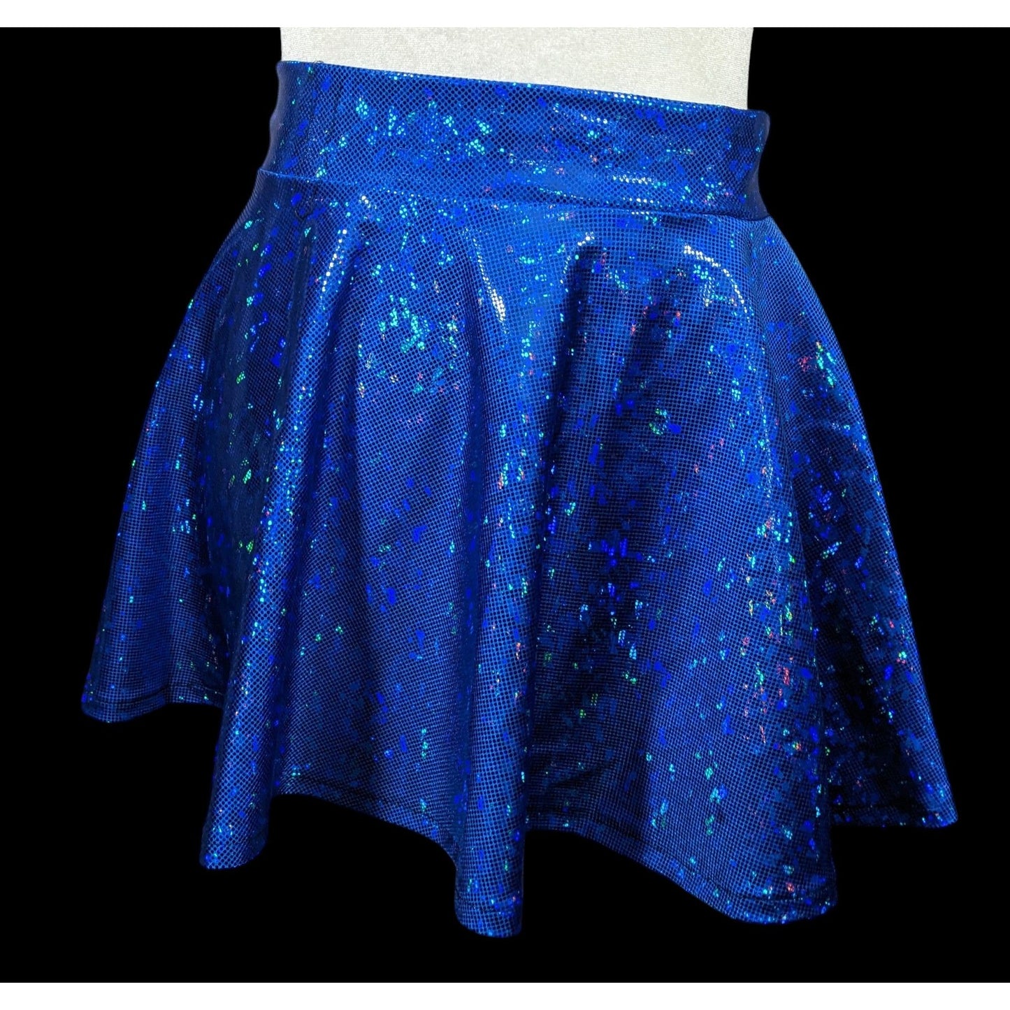 Piedmont Boutique San Francisco Holographic Blue Skater Skirt Size XS