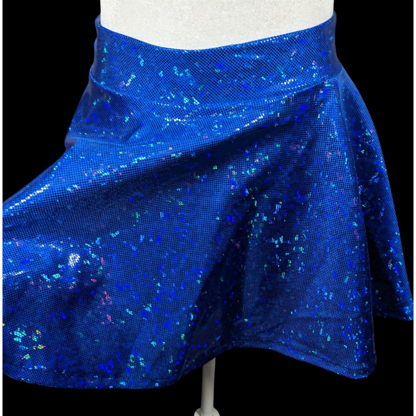 Piedmont Boutique San Francisco Holographic Blue Skater Skirt Size XS
