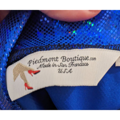 Piedmont Boutique San Francisco Holographic Blue Skater Skirt Size XS