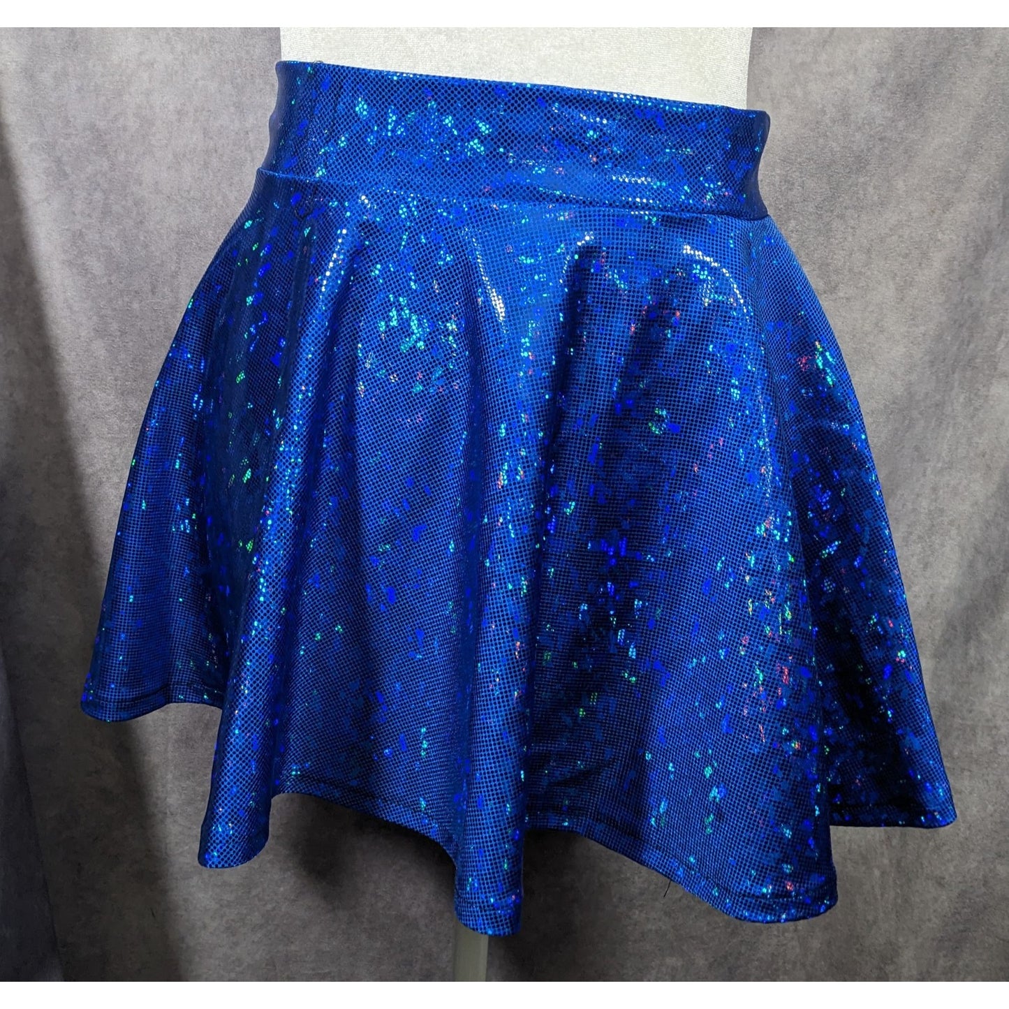 Piedmont Boutique San Francisco Holographic Blue Skater Skirt Size XS