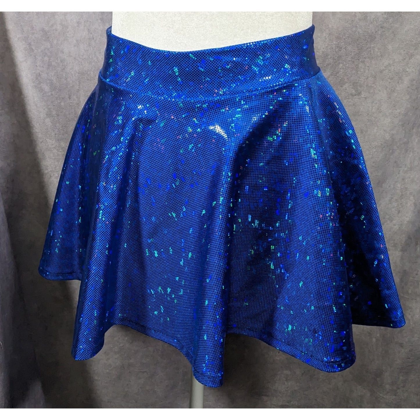 Piedmont Boutique San Francisco Holographic Blue Skater Skirt Size XS