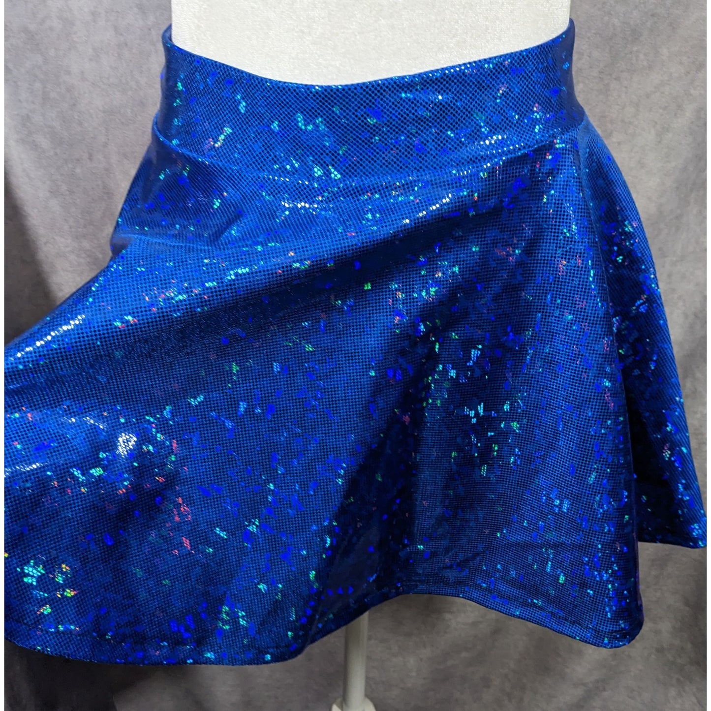 Piedmont Boutique San Francisco Holographic Blue Skater Skirt Size XS