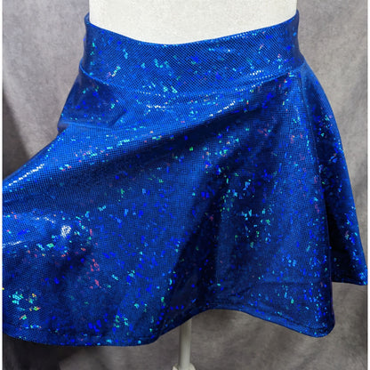 Piedmont Boutique San Francisco Holographic Blue Skater Skirt Size XS