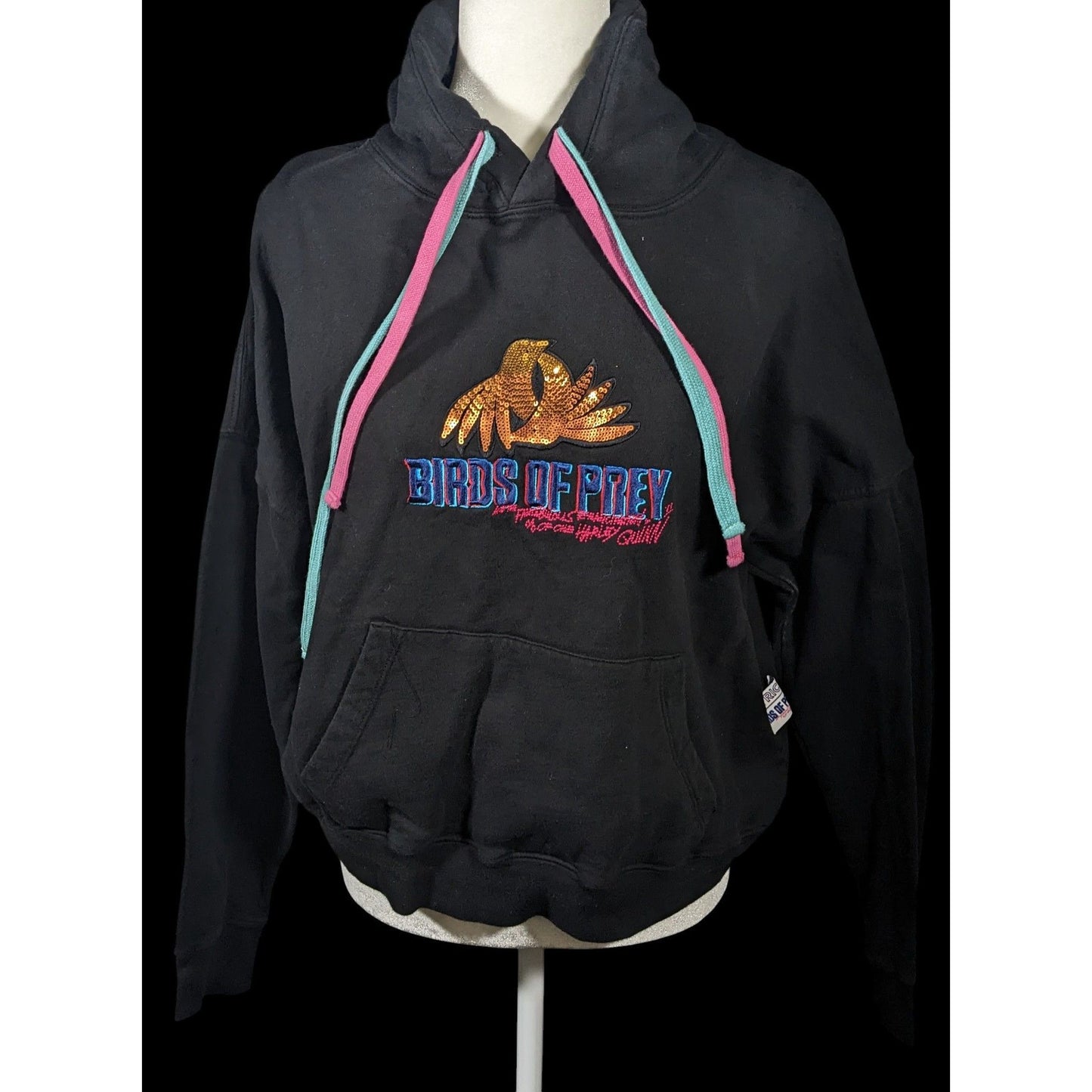 Birds Of Prey Harley Quin Embroidered Hoodie Size Small