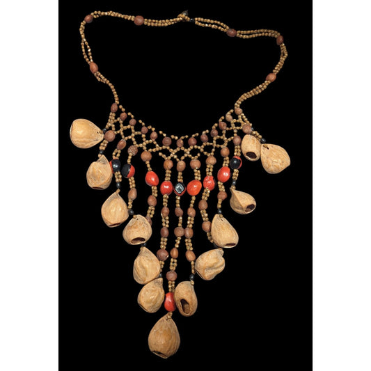 Vintage Bohemian Artisan Made Multi-Seed Necklace