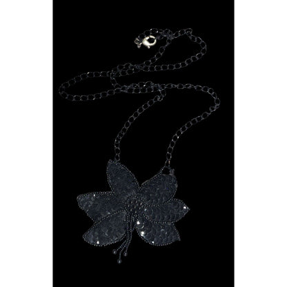 Gothic Floral Beaded Sequin Pendant Necklace