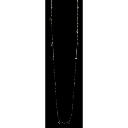 Modern Geometric Charm Silver-Tone Long Chain Necklace