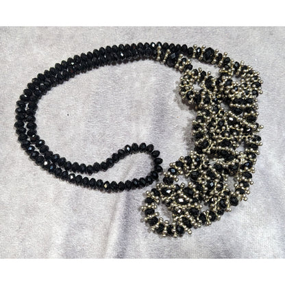 Vintage Glam Metal And Glass Beaded Loop Statement Necklace