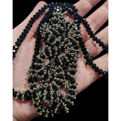 Vintage Glam Metal And Glass Beaded Loop Statement Necklace