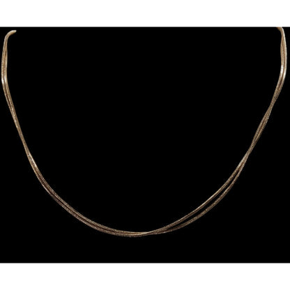 Trendy Elegant Gold Tone Snake Chain Double Strand Necklace