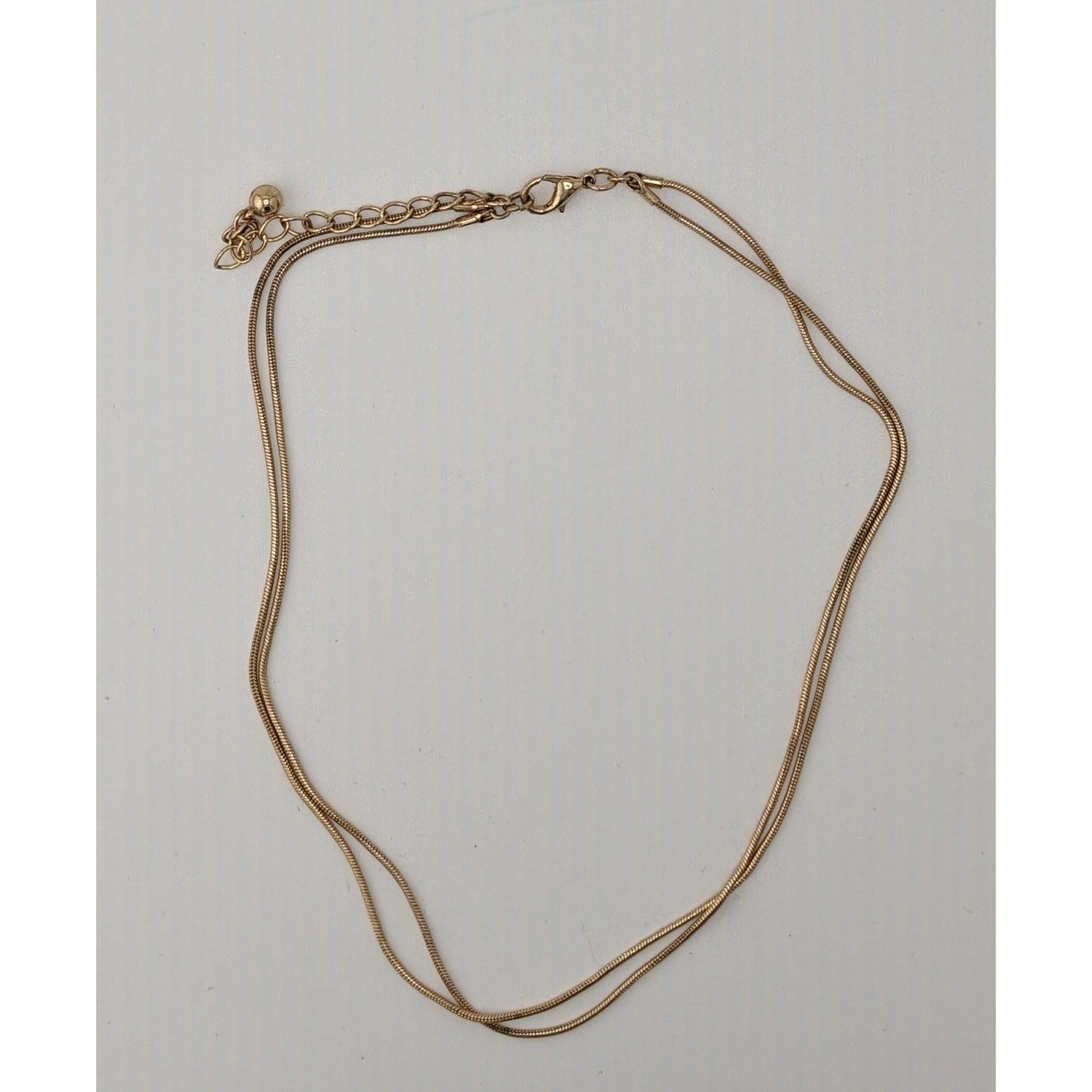 Trendy Elegant Gold Tone Snake Chain Double Strand Necklace