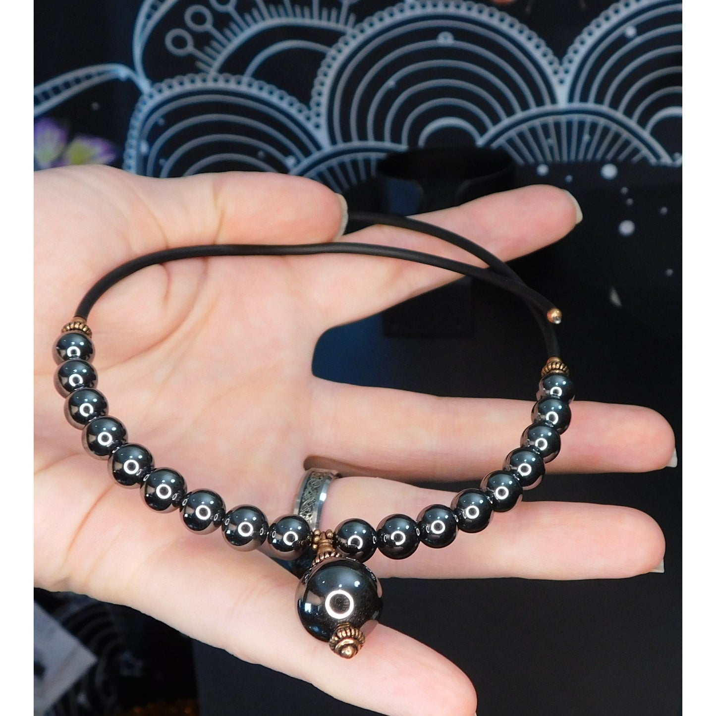 Elegant Gothic Hematite Coil Choker Necklace