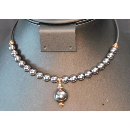 Elegant Gothic Hematite Coil Choker Necklace