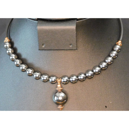 Elegant Gothic Hematite Coil Choker Necklace