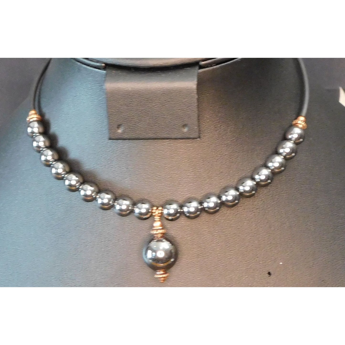 Elegant Gothic Hematite Coil Choker Necklace