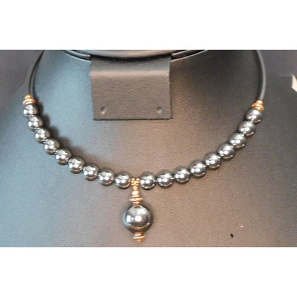 Elegant Gothic Hematite Coil Choker Necklace