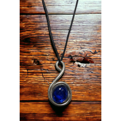 Cobalt Glass Swirl Necklace