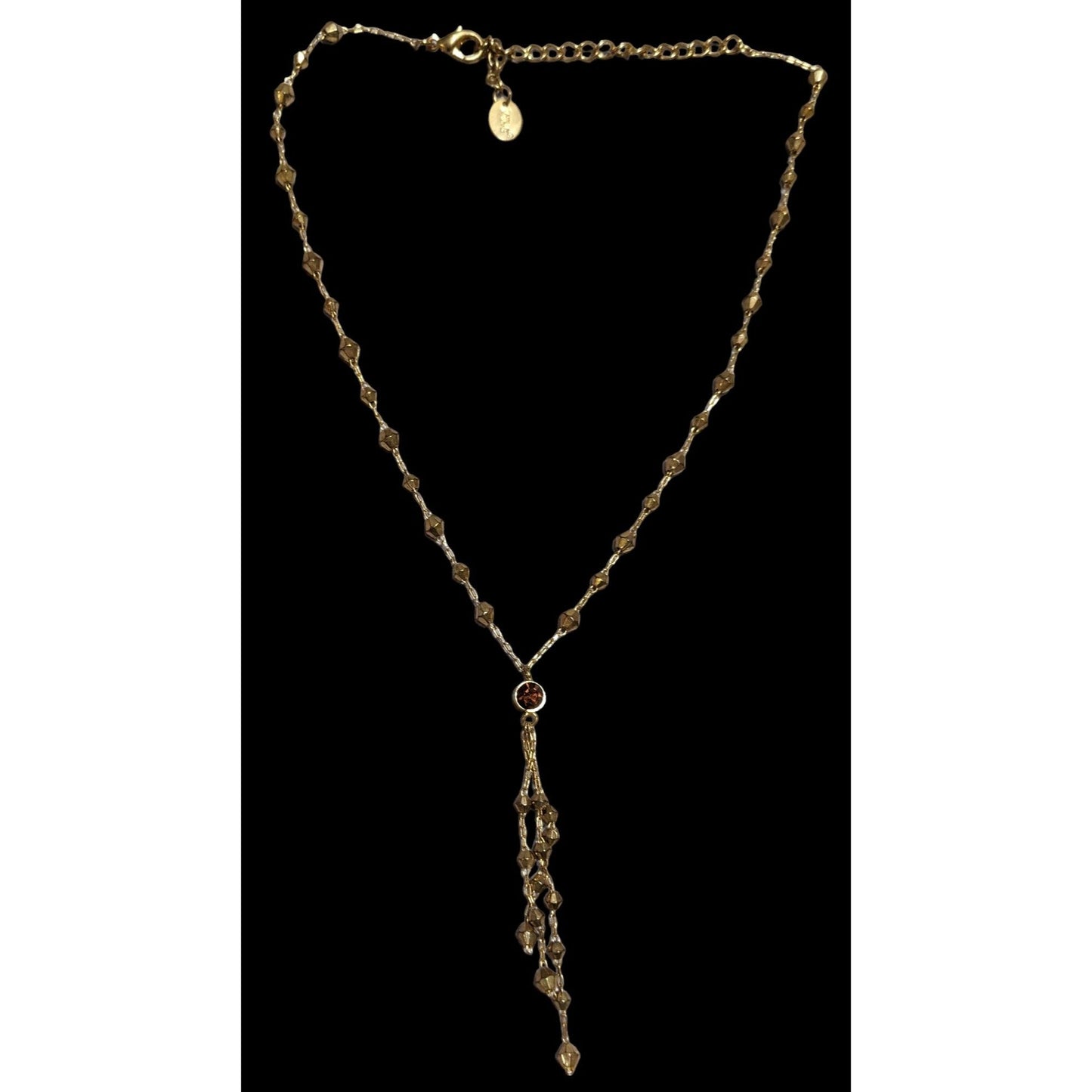 Y2K Icing Gold Beaded Tassel Necklace