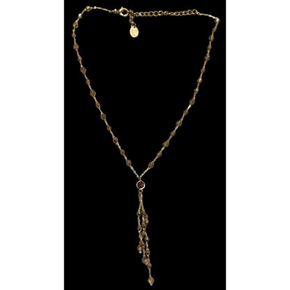 Y2K Icing Gold Beaded Tassel Necklace