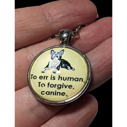 Yellow And Silver Dog Lover Pendant Necklace