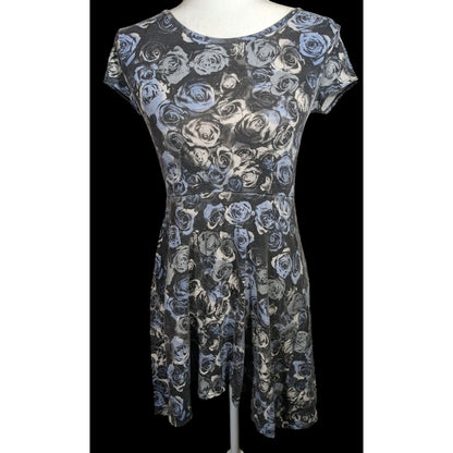 Epic Threads Gothic Floral Blue And Grey Kids Dress