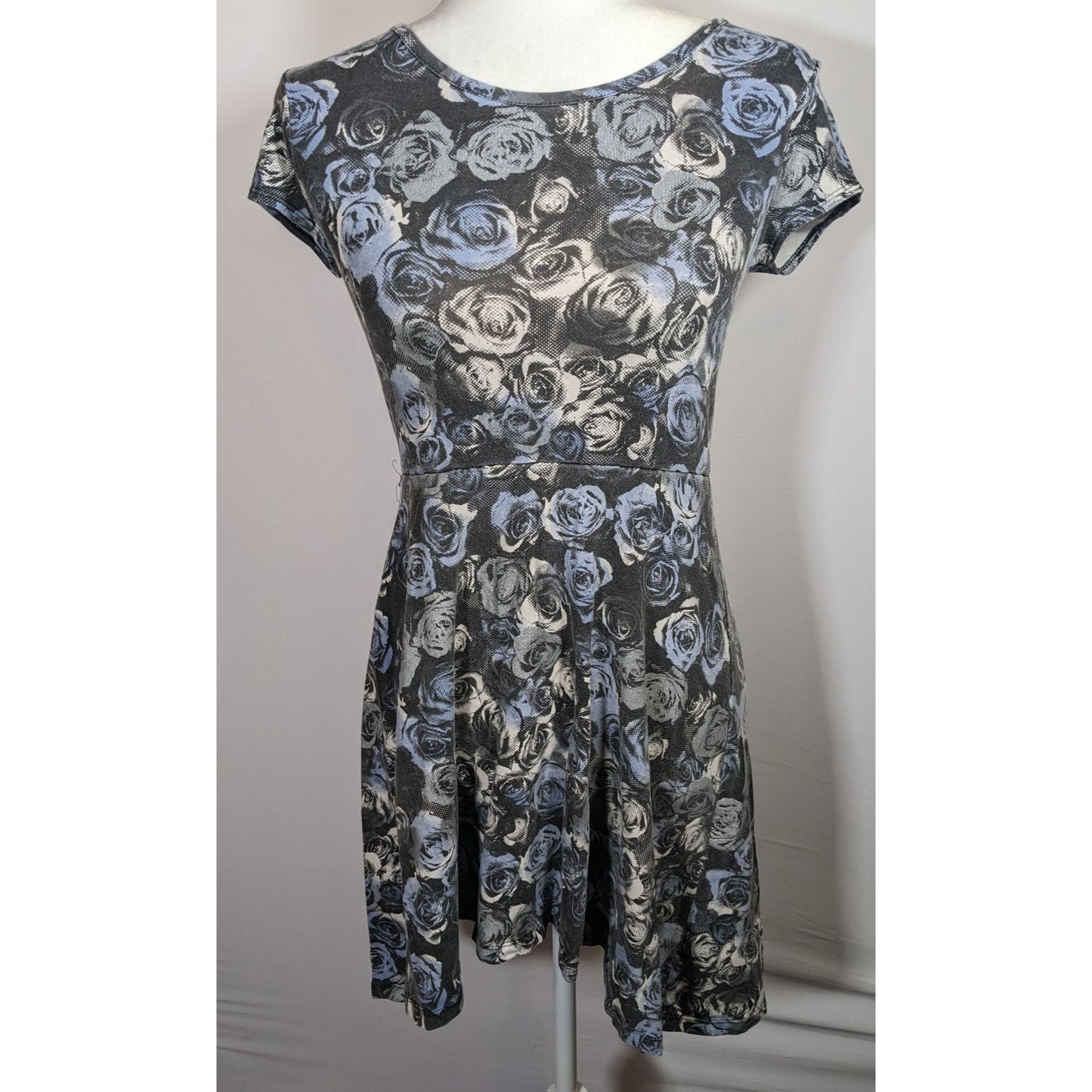Epic Threads Gothic Floral Blue And Grey Kids Dress