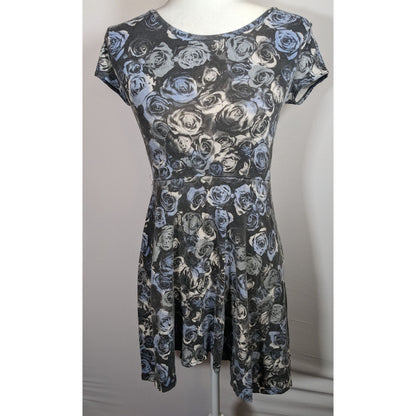Epic Threads Gothic Floral Blue And Grey Kids Dress
