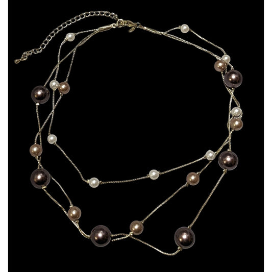 Roman Multilayer Floating Pearl Necklace