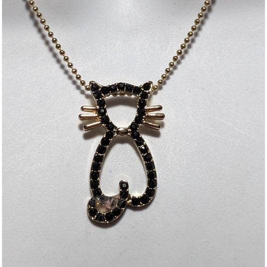 Charming Charlie Black Cat Necklace