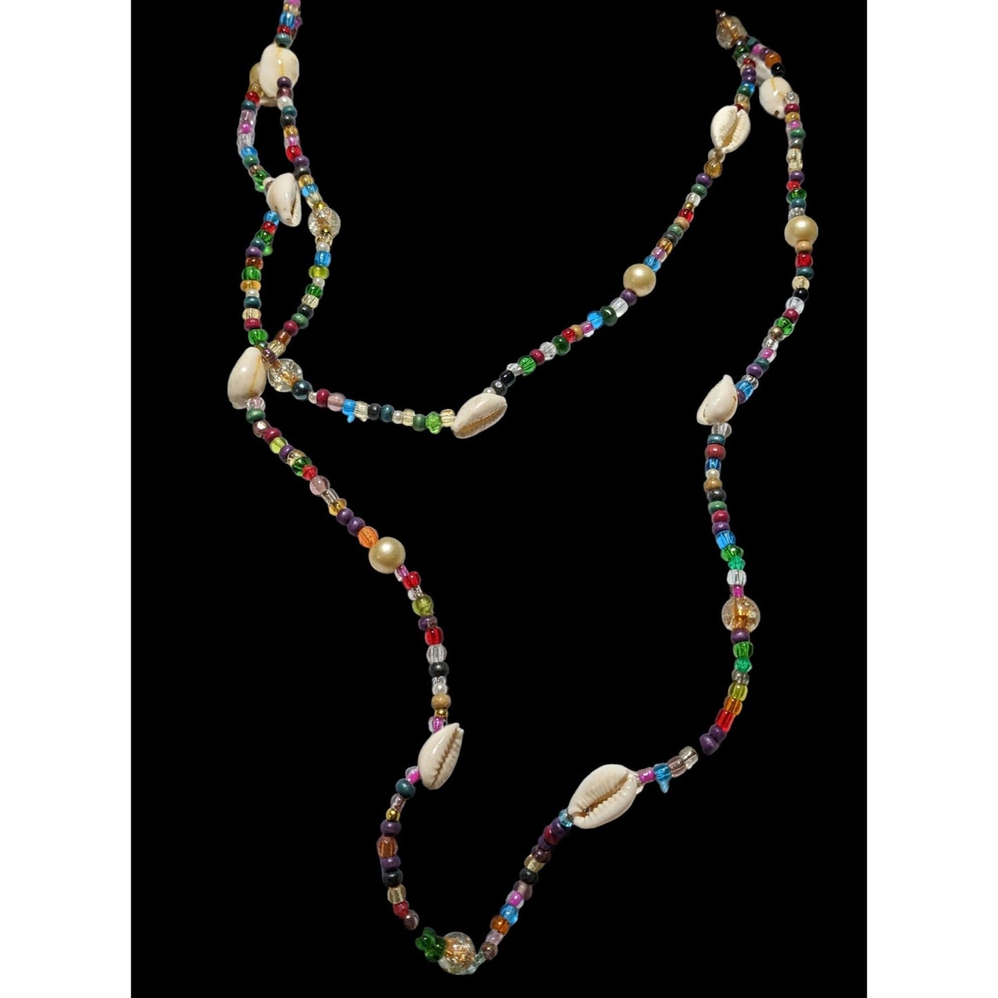 Rainbow Beaded Shell Necklace
