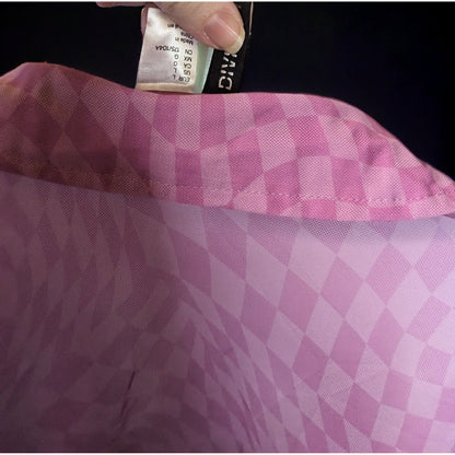Divided H&M Sheer Pink And Purple Checkerboard Top