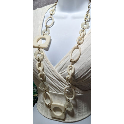 Vintage Chunky Cream Geometric Necklace